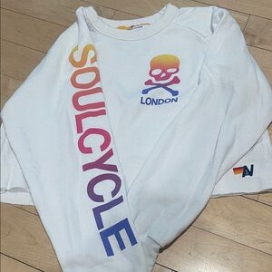 Aviator Nation White Sweatshirt with Multicolor Gradient